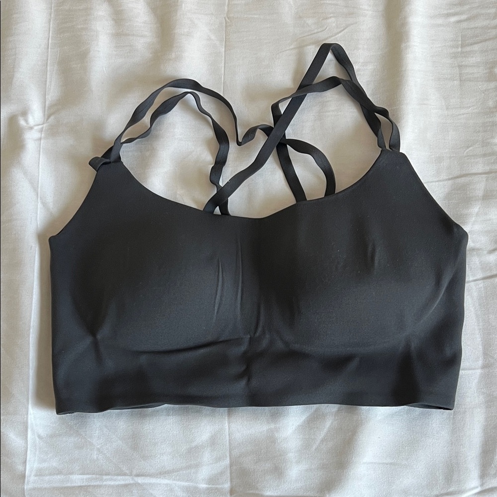 Aerie Charcoal Strappy Offline Sports Bra